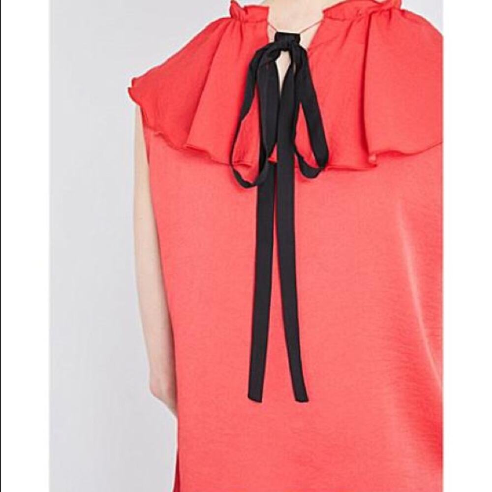 NWT maje Lierro Ruffle Overlay Rouge Top Size Medium - Picture 2 of 14